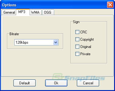 screenshot of Shuangs WAV to MP3 Converter