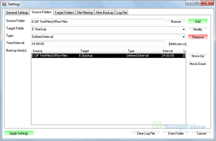 screenshot of Simple Backup Tool