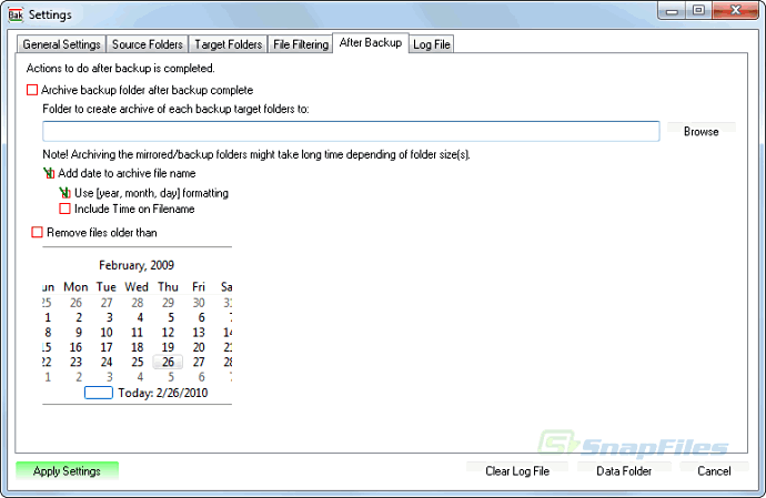 screenshot of Simple Backup Tool