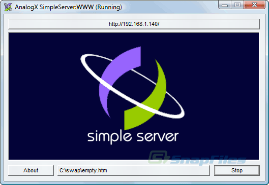screen capture of AnalogX SimpleServer:WWW