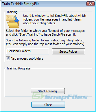 screenshot of SimplyFile for Microsoft Outlook