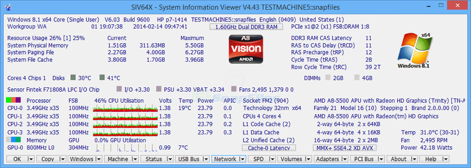 screen capture of SIV System Information Viewer