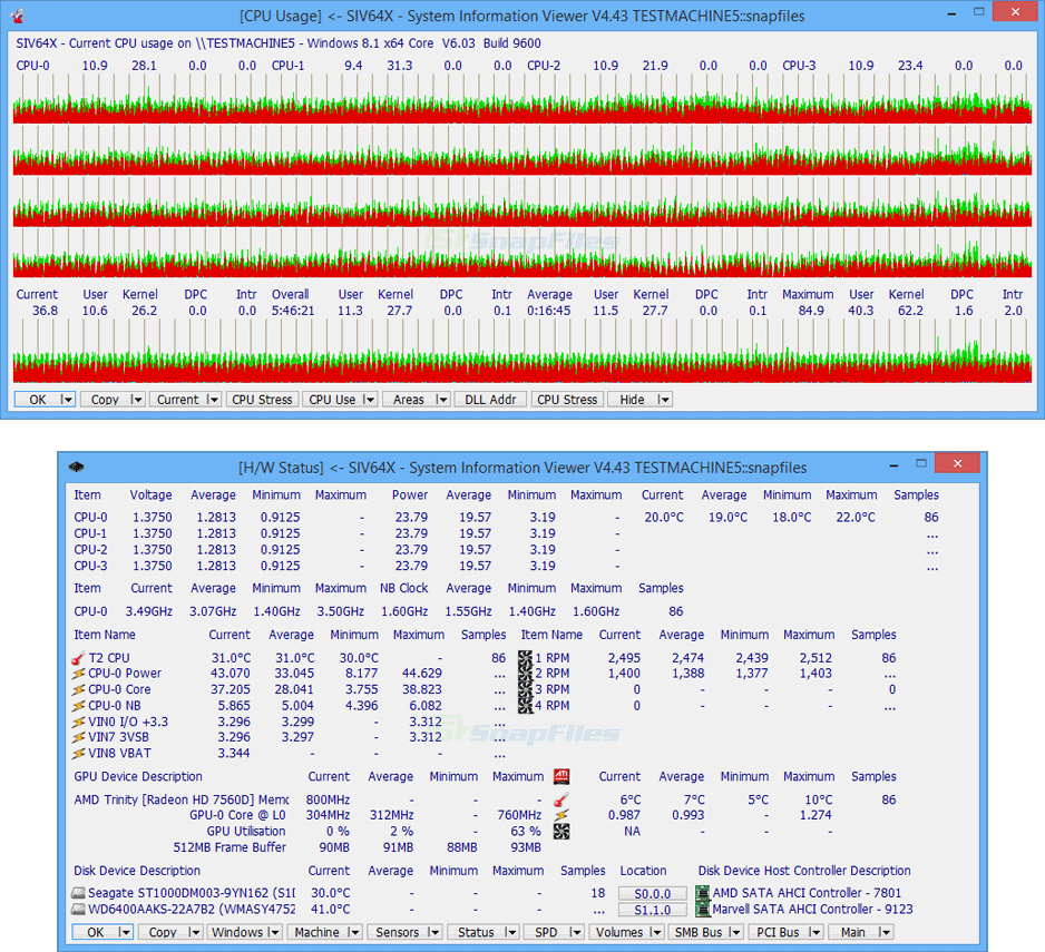 screenshot of SIV System Information Viewer