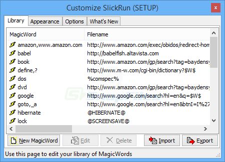 screenshot of SlickRun