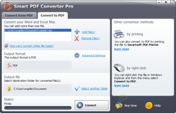 screenshot of Smart PDF Converter Pro