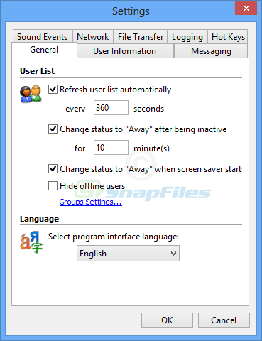 screenshot of Softros LAN Messenger