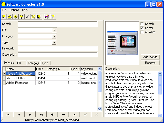 screen capture of Software Collector