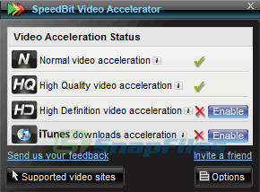 screen capture of SPEEDbit Video Accelerator