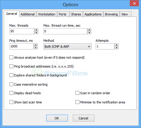screenshot of SoftPerfect Network Scanner