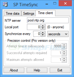 screenshot of SP TimeSync