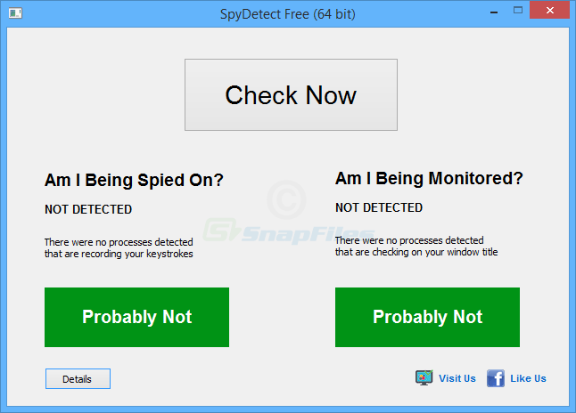 screen capture of SpyDetect Free