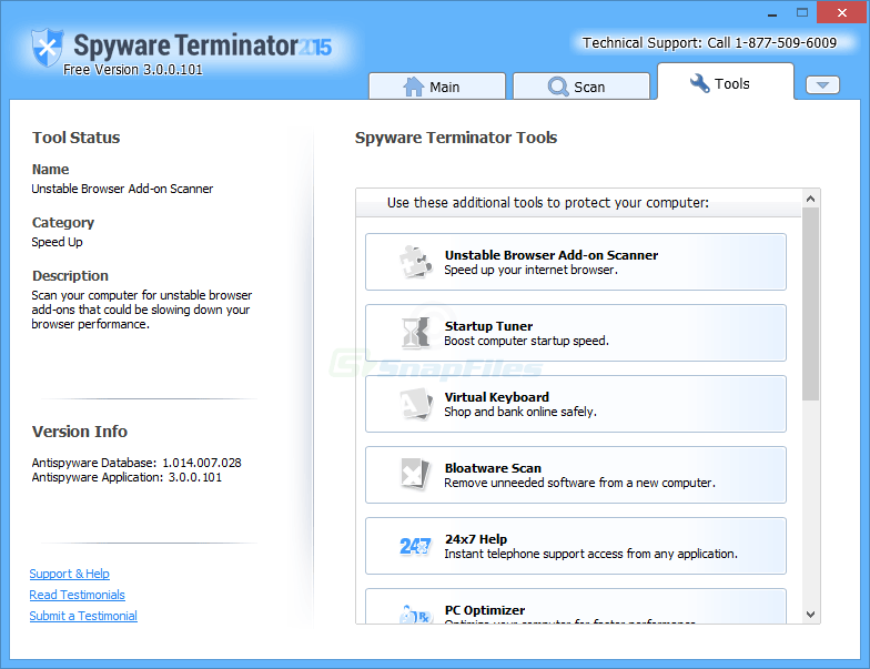 screenshot of Spyware Terminator