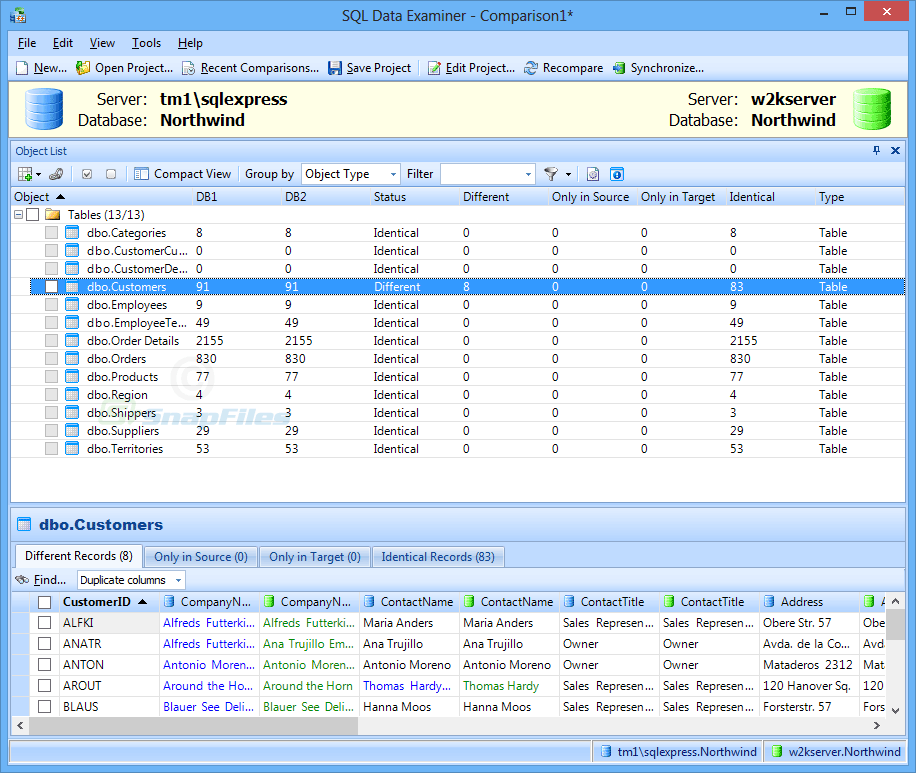 screen capture of SQL Examiner Suite