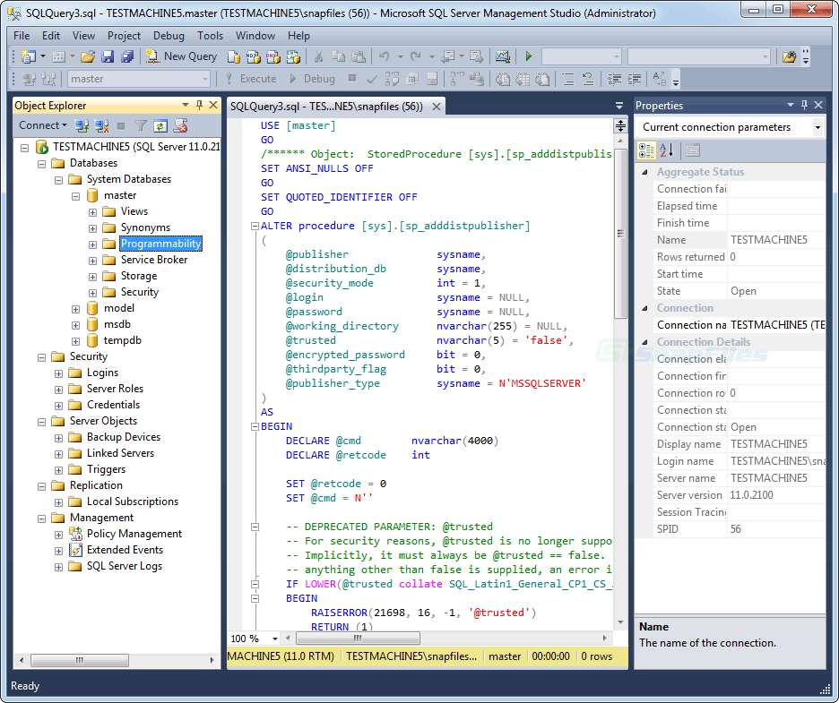 screenshot of Microsoft SQL Server 2008 Express