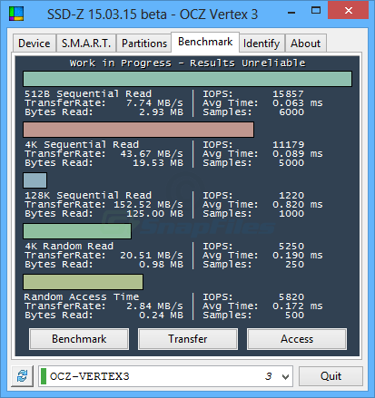 screenshot of SSD-Z