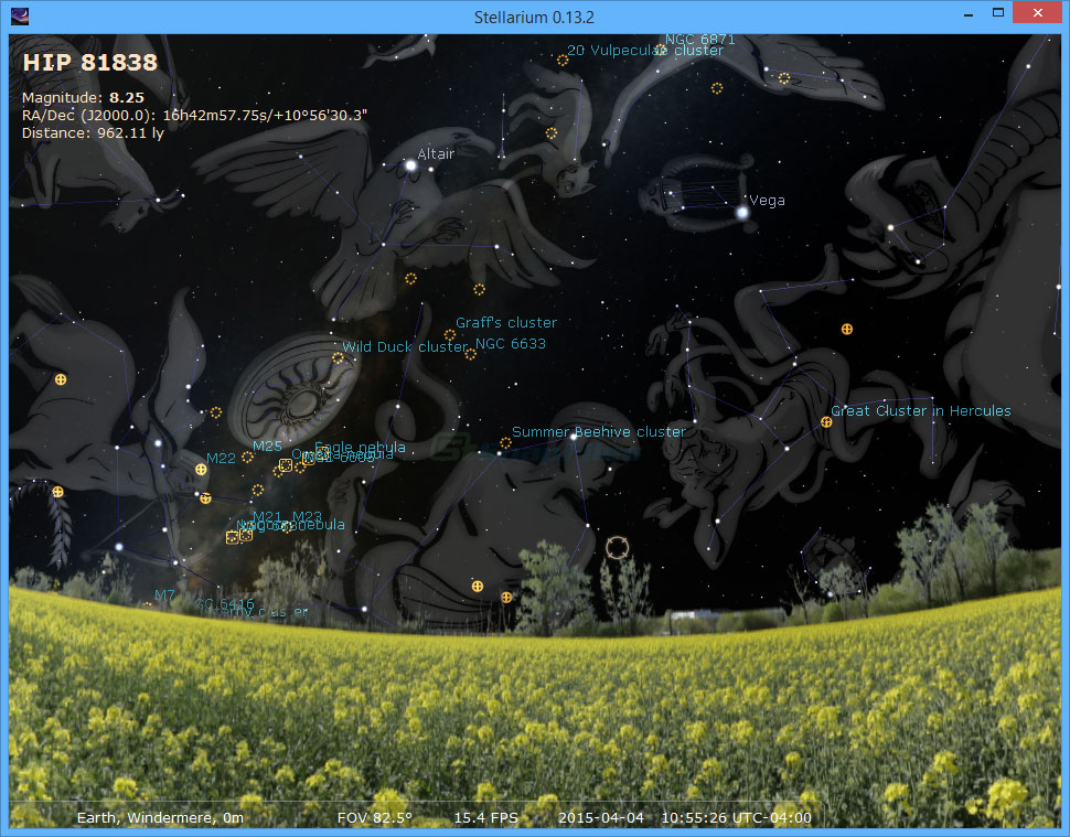 screenshot of Stellarium