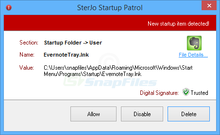 screenshot of SterJo Startup Patrol