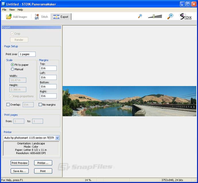screenshot of STOIK PanoramaMaker