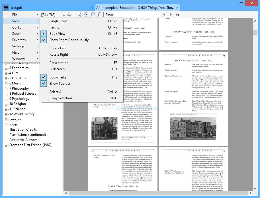 screenshot of Sumatra PDF