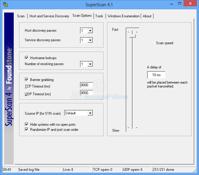 screenshot of SuperScan