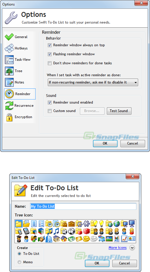 screenshot of Swift To-Do List