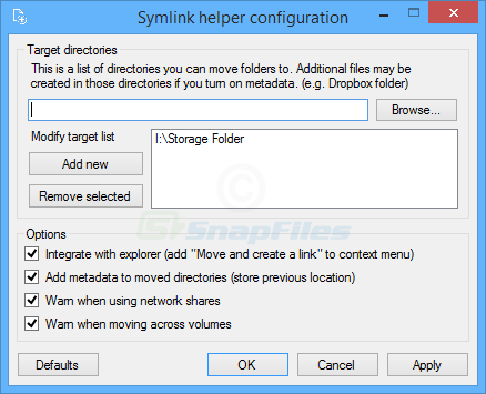 screenshot of Symlink Helper
