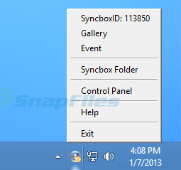 screenshot of Syncbox