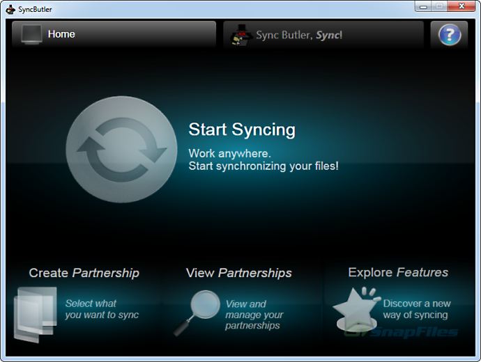 screen capture of Sync Butler