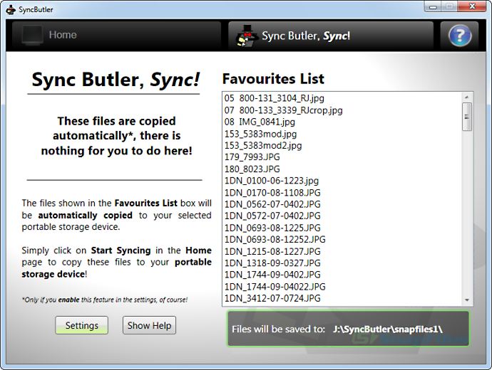 screenshot of Sync Butler