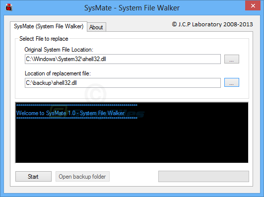 screen capture of SysMate System File Walker