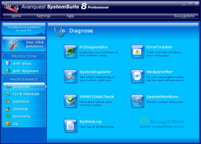 screenshot of System Suite Professional