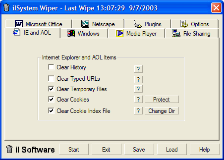 screen capture of iISystem Wiper