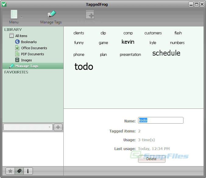 screen capture of TaggedFrog