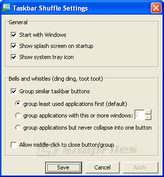 screenshot of Taskbar Shuffle