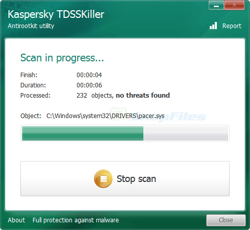 screenshot of TDSSKiller