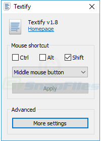 screen capture of Textify