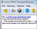 Accent OFFICE Password Recovery screenshot