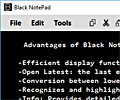 Black NotePad screenshot
