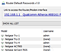 Router Default Password screenshot