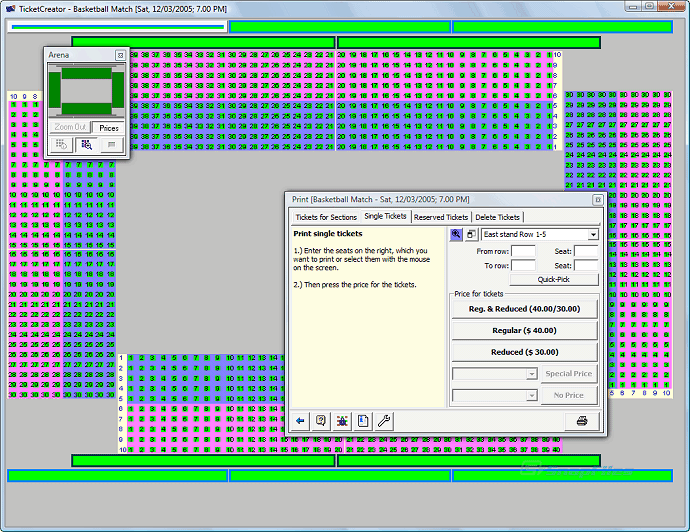 screenshot of TicketCreator