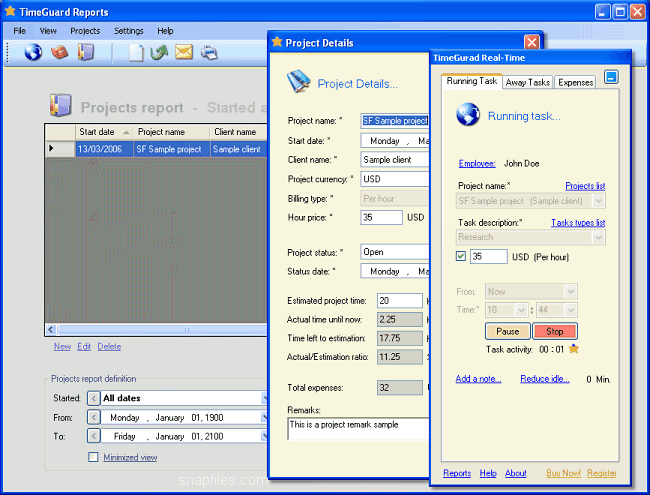 screen capture of TimeGuard Pro