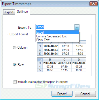 screenshot of TimeStamp