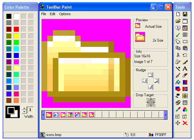 screen capture of Toolbar Paint