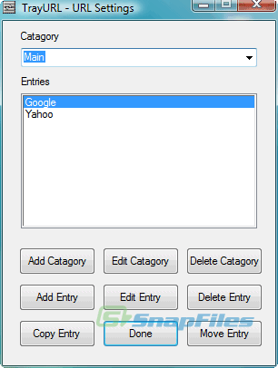 screenshot of TrayURL