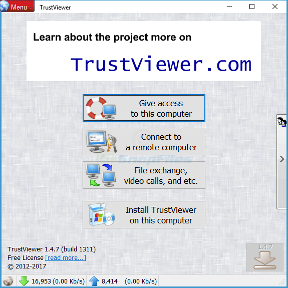 screen capture of TrustViewer