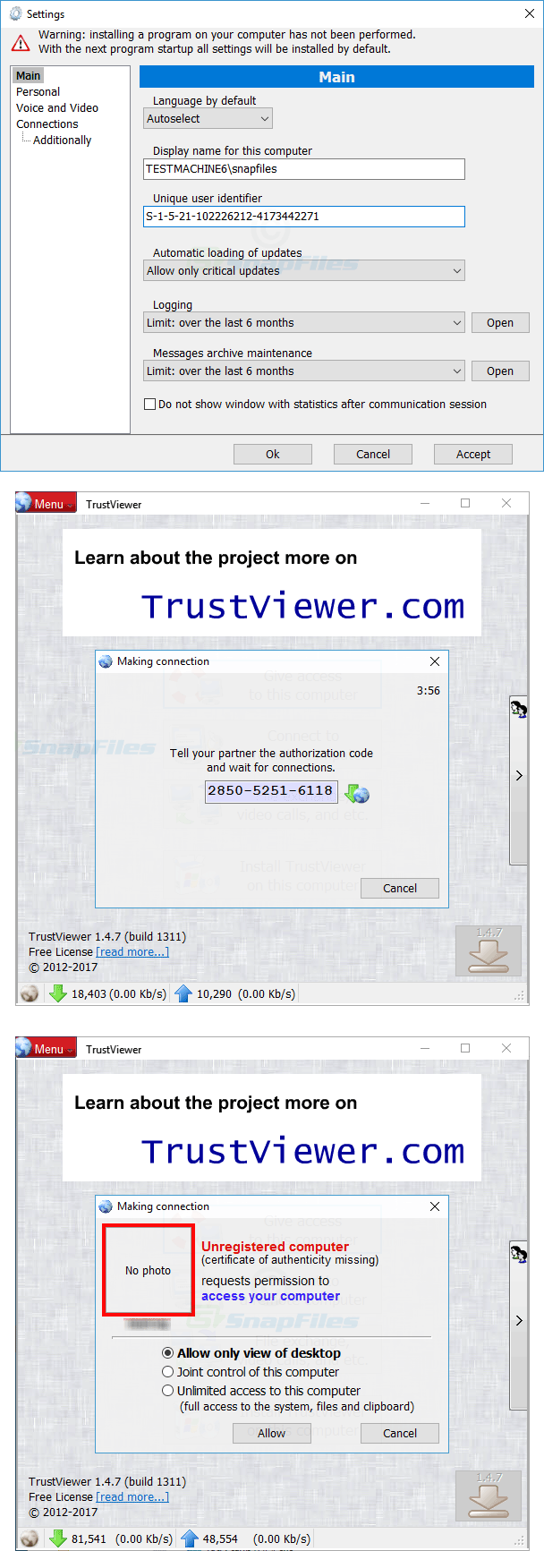 screenshot of TrustViewer