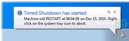 screenshot of Timed Shutdown