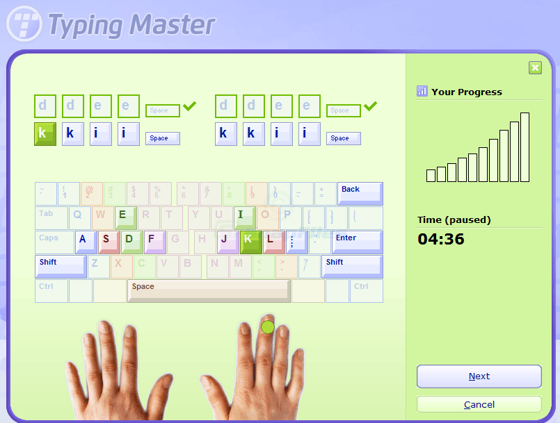 screen capture of TypingMaster