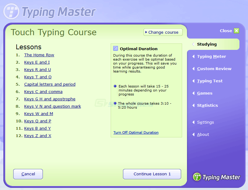screenshot of TypingMaster