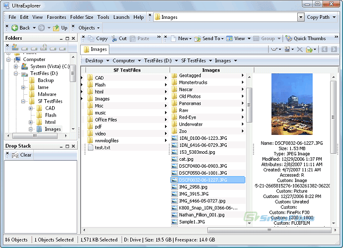 screen capture of UltraExplorer